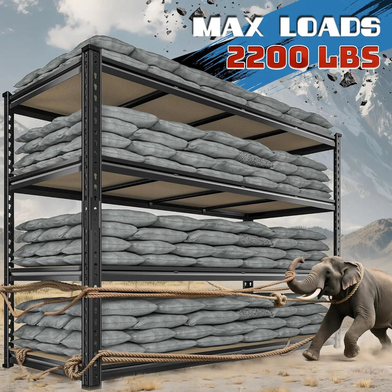 59.8"W Metal Shelving 59.8"H Storage Shelves 2200LBS Garage Shelving Adjustable Metal Shelves Heavy Duty 4 Tier Pantry Shelf for Basement Warehouse Pantry Supermarket 59.8"W x 24"D x 59.8"H by GreenHaven Gardens