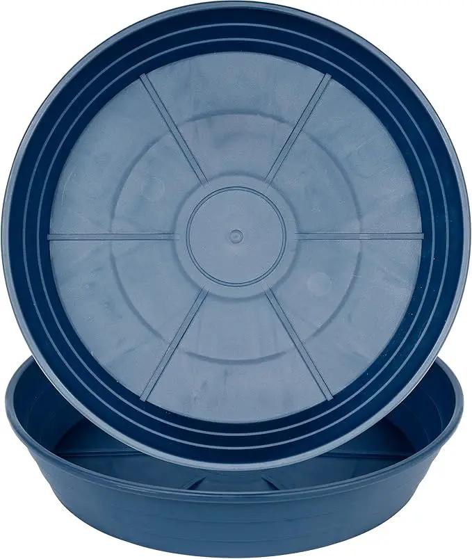 Plant Saucer 14 Inch 2 Pack 6 8 10 12 14 16 18 20 25, Plastic Plant Trays for Pots，Extra-Deep Plant Water Dray Tray, Bird Bath Bowl, Heavy Flower Plant Saucers Indoors and Outdoor No Holes by GreenHaven Gardens