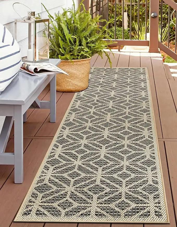 Rugshop Contemporary Geometric Indoor/Outdoor Runner Rug 2' 3" X 12' Blue by GreenHaven Gardens