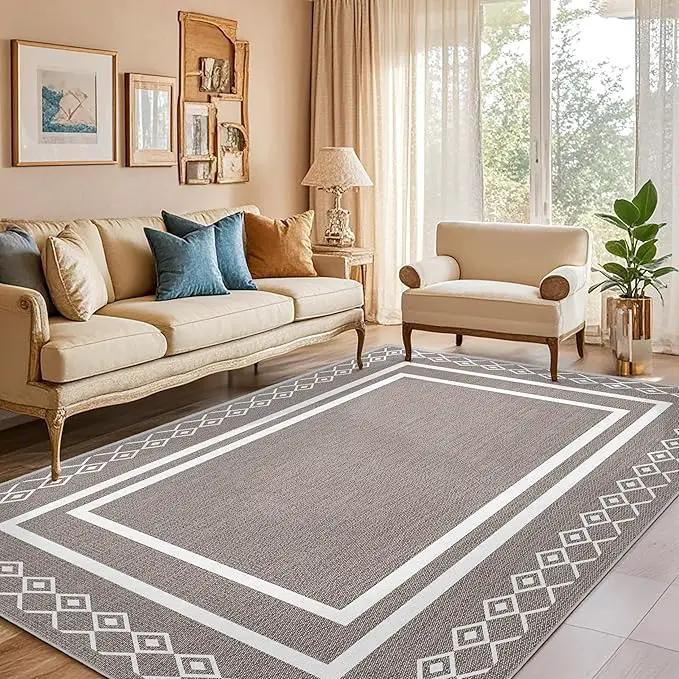 Outdoor Patio Rug, Outside Rectangular Carpet, Moroccan Geometric Rugs, Washable Large Indoor Outdoor Rug 8x10 Mats for RV, Picnic, Backyard, Deck, Balcony, Porch, Beach by GreenHaven Gardens
