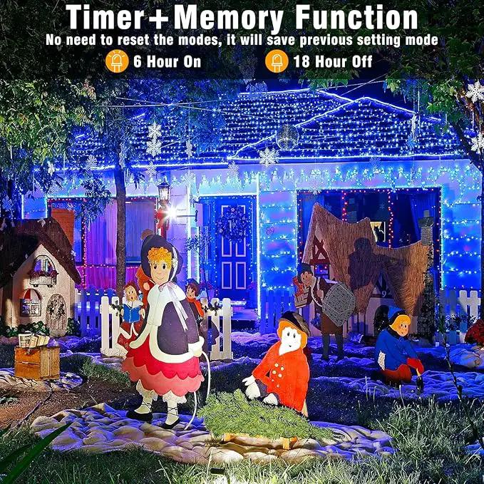 500 LED Christmas Lights Outdoor - 165FT Super Long Christmas String Lights 8 Modes Waterproof Plug in Fairy Lights with Timer Memory for Indoor Xmas Tree Holiday Party House Decorations, Blue by GreenHaven Gardens