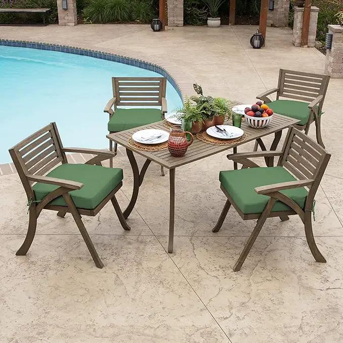Arden Outdoor Seat Cushion, 19 x 19, Rain-Proof, Fade Resistant Bright Moss Green Leala by GreenHaven Gardens