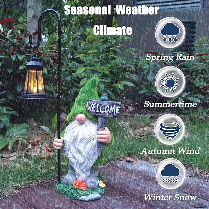 JOYBEE Garden Statues Gnomes with Solar Lantern Outdoor Decor-Gnomes Solar Figurines Lights Decorations for Patio Yard Lawn Ornaments-Gifts for Birthday Easter Housewarming by GreenHaven Gardens