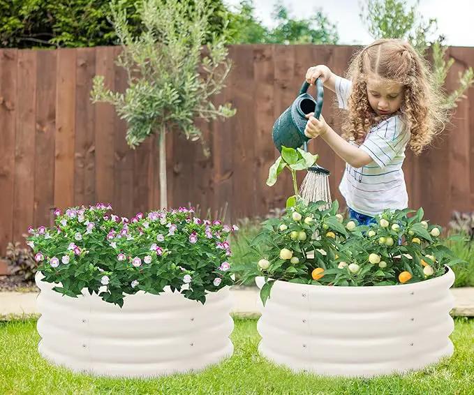 2-Pack 2x1ft Galvanized Raised Garden Bed, Outdoor Planter Bed, Metal Planter Box for Gardening and Planting by GreenHaven Gardens