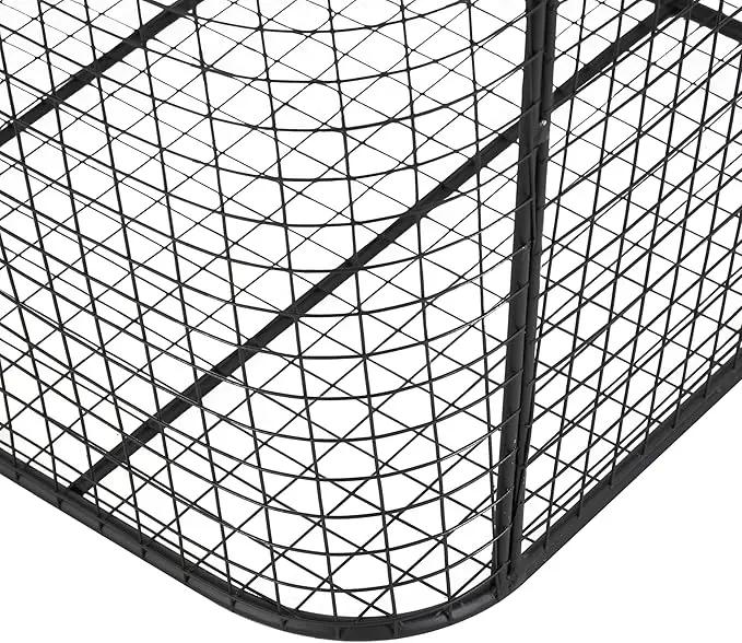 Deco 79 Metal Large Open Frame Wire Grid Storage Basket with Curved Sides and Ring Handles, 30" x 20" x 20", Black by GreenHaven Gardens