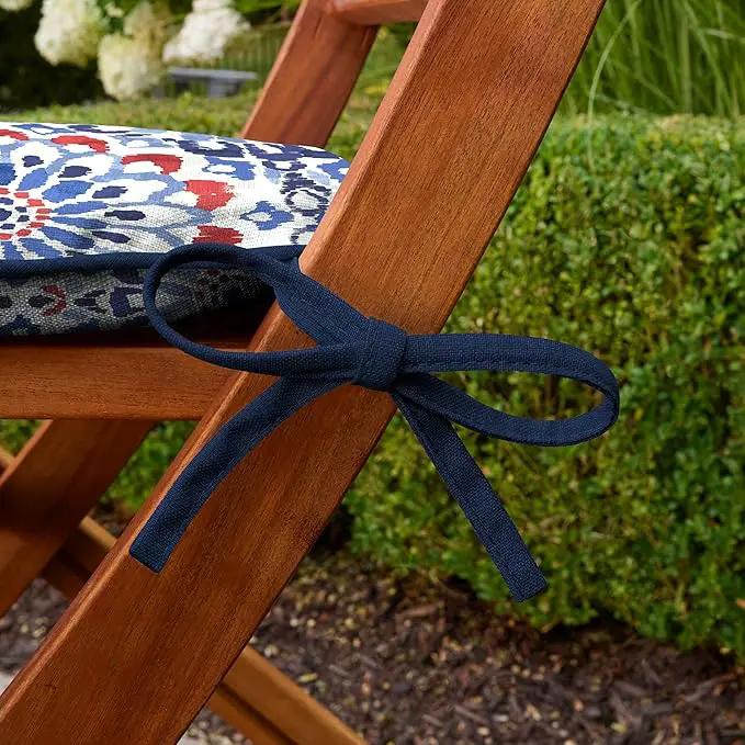Arden Indoor/Outdoor Foam Seat Pad, 2 Pack, 17 x 16, Patio Cushion, Water Repellent, Fade Resistant, Foam Cushion Clark Blue by GreenHaven Gardens