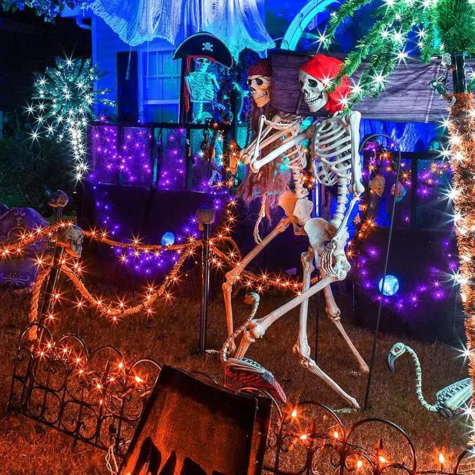 weillsnow 164FT 500 LED Orange Halloween Lights, 8 Modes Waterproof Plug in String Lights for Halloween Indoor Outdoor Yard Party Wedding Garden Home Decorations (Orange) by GreenHaven Gardens