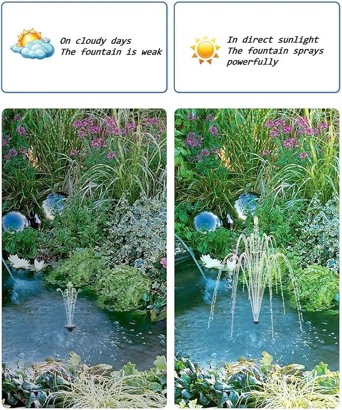 Biling Solar Water Pump for Bird Bath, 6.5W Solar Panel Kit Outdoor Solar Fountain with DIY 5ft Tubing for Small Ponds Garden and Pool by GreenHaven Gardens