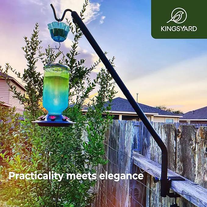 Kingsyard Heavy Duty Deck Hook, 27"-39" Adjustable Metal Deck Railing Hooks for Hanging Bird Feeders, Planters, Suet Baskets, Lanterns, Wind Chimes, Clamp Mounted by GreenHaven Gardens