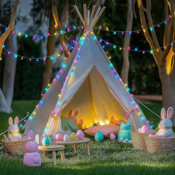 JMEXSUSS 200 LED Easter Lights Outdoor Indoor for Decorations, 66 Ft Connectable Pastel Easter Lights String Clear Wire Plug in for Bedroom Tree Room Party Spring Decor by GreenHaven Gardens