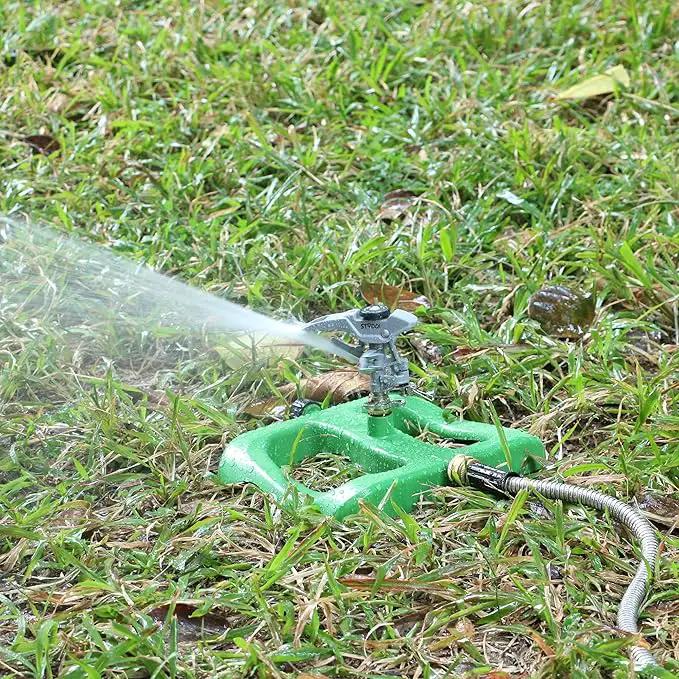STYDDI Deluxe Pulsating Impact Sprinkler with Heavy Duty Metal Base, Pro Metal Adjustable Circular Water Sprinkler for Medium to Large Lawn, Yard, Garden and Large Areas, Coverage up to 6,360 Sq. ft by GreenHaven Gardens