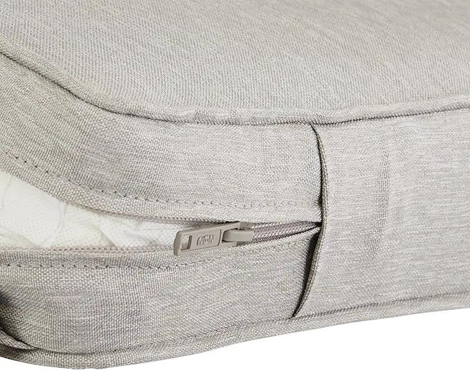 Classic Accessories Montlake Water-Resistant 21 x 20 x 4 Inch Patio Lounge Back Cushion, Heather Grey, Outdoor Loveseat Cushions by GreenHaven Gardens