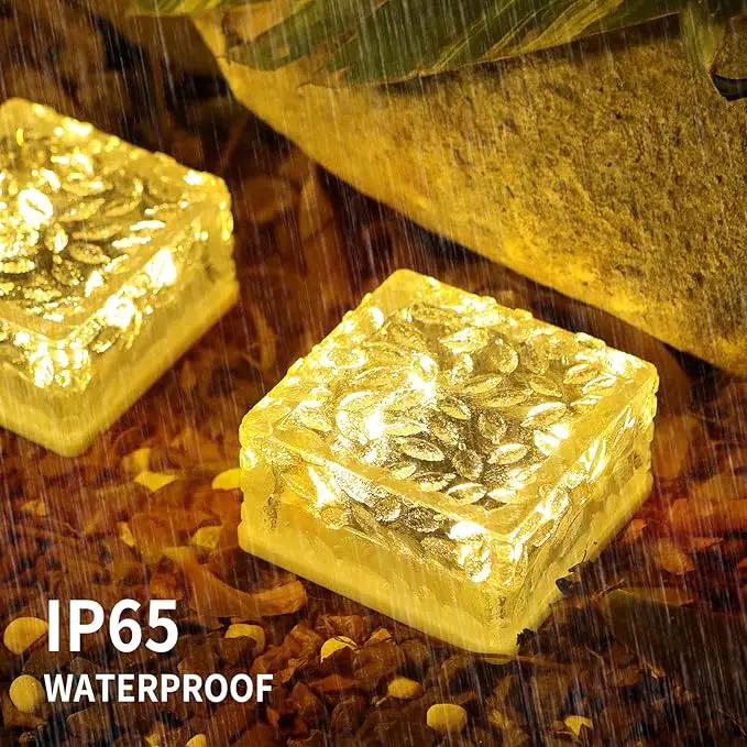 Solar Brick Lights, Outdoor Solar Lights, 4.3 * 4.3in Solar Lights 3 Pieces, Fairy Lights, Solar Brick Landscape Path Light for Garden Decor Outside,Walkway, Patio Decor by GreenHaven Gardens
