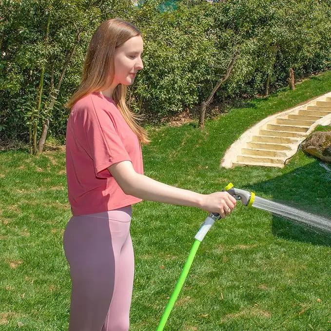 Fevone 100 ft Garden Hose, Heavy Duty Water Hose, Hybrid Polymer, Kink Resistance, Flexible, Durable, Leak Free, Aluminum Fittings, 3/4" GHT, 5/8" ID, 600 Psi, Drinking Water Safe by GreenHaven Gardens