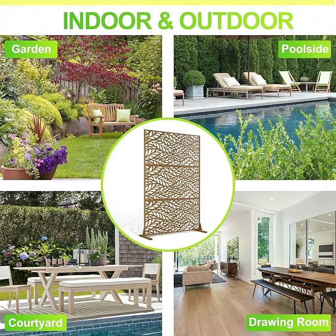 Outdoor Privacy Screen,72" H×47" W Metal Privacy Screen, Freestanding Privacy Fence Panels for Patio by GreenHaven Gardens