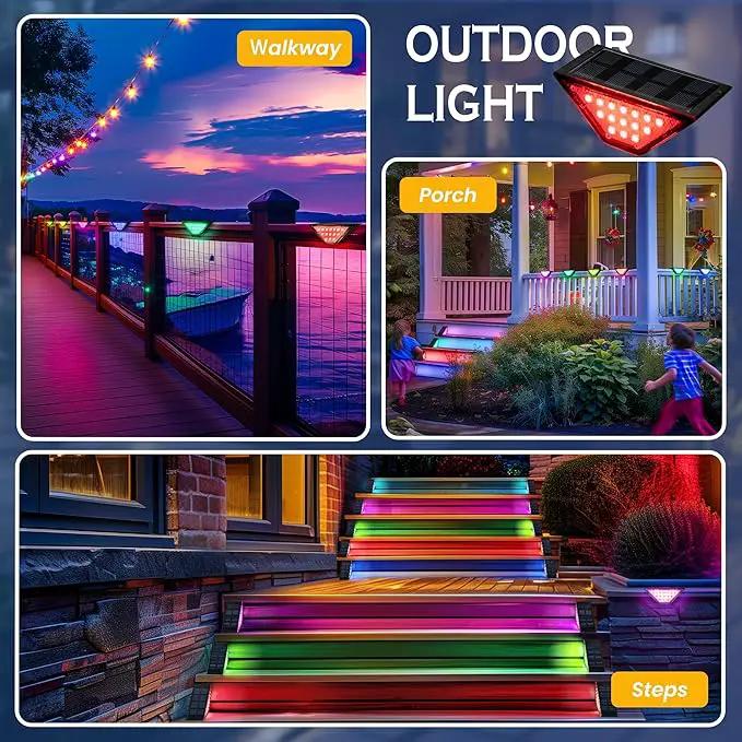 SOLPEX Solar Step Lights for Outside, 24 LEDs Solar Stair Lights Outdoor Waterproof Decor for Porch, Front Door, Stair, Step, Deck, Fence, Balcony, Patio, Wall, Yard, Garden(12 Pack,RGB) by GreenHaven Gardens