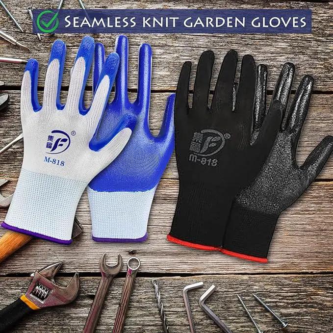 48 Pairs Garden Gloves for Women Men Breathable Rubber Coated Yard Safety Work Thorn Proof Work Gloves by GreenHaven Gardens