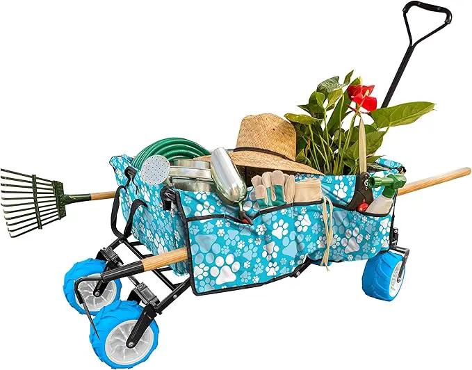 Creative Outdoor Original Folding Wagon All-Terrain Wheels by GreenHaven Gardens
