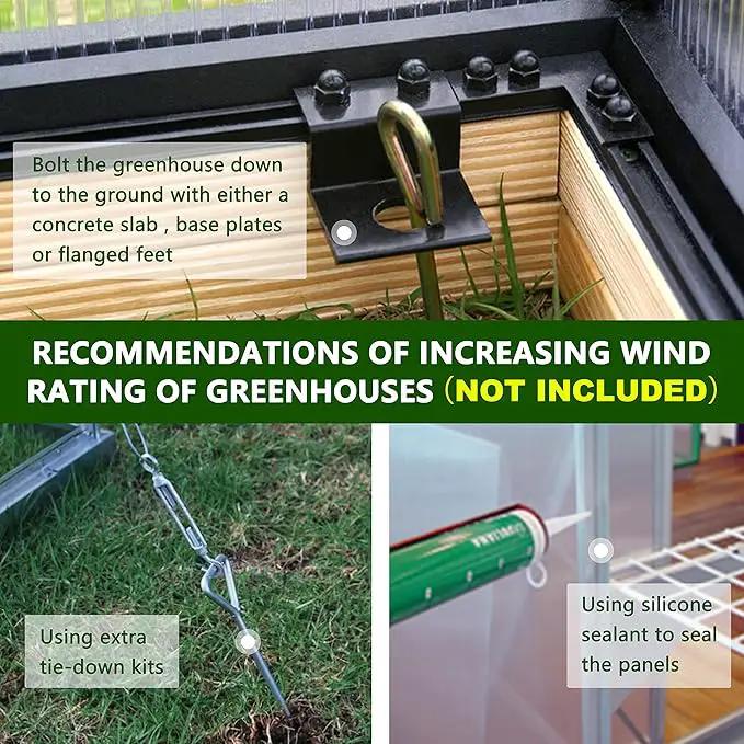 8x14 FT Green House for Outdoor, Polycarbonate Aluminum Walk-in Greenhouse Kit with Lockable Door and Adjustable Roof Vents, Backyard Garden in Winter, Gray by GreenHaven Gardens