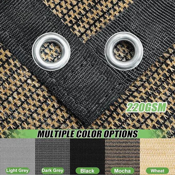 Outdoor 90% Sun Shade Cloth with Grommets, 14 X 23 FT Pergola Shade Cover for Garden Patio Carport Kennel Swimming Pool, Mocha (We Make Custom Size) by GreenHaven Gardens