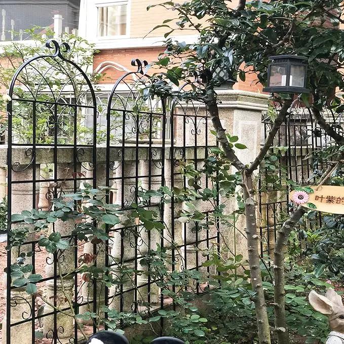 Metal Garden Trellis Rustproof Trellis for Climbing Plants Outdoor Flower Support (Black-4 Pack, 71"x19.7") by GreenHaven Gardens