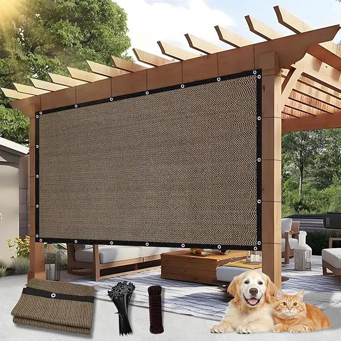 Outdoor 90% Sun Shade Cloth with Grommets, 14 X 23 FT Pergola Shade Cover for Garden Patio Carport Kennel Swimming Pool, Mocha (We Make Custom Size) by GreenHaven Gardens