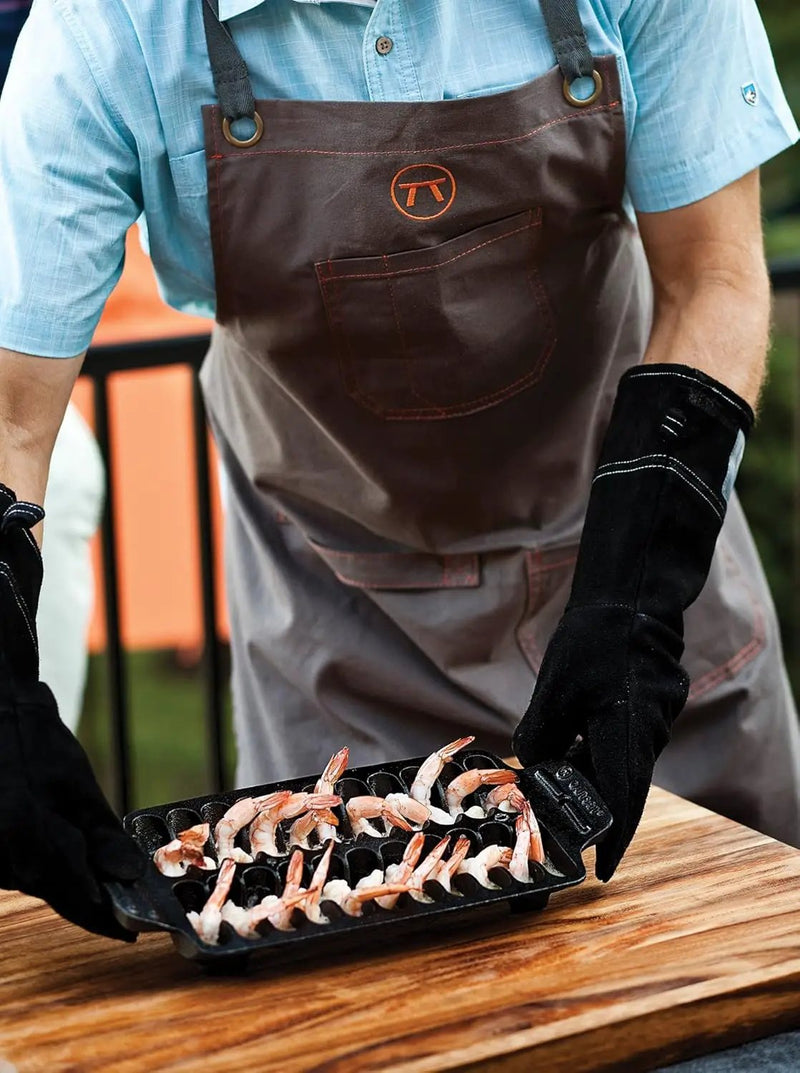 Outset 76604 Leather One-Size Grill Gloves, 15 inch, Black by GreenHaven Gardens