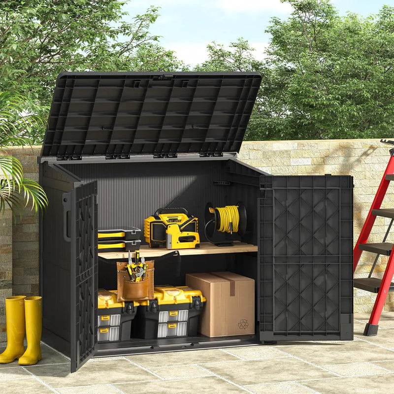 NUNU LAB Outdoor Storage Cabinet 36 Cu.Ft Garden Storage Shed Waterproof Lockable for Garden Hoses, Generator, and Lawn Mower by GreenHaven Gardens