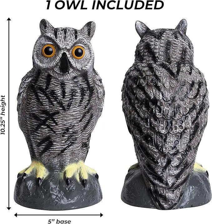 Galashield Owl Decoy to Scare Birds Away | Plastic Owls to Scare Birds Away | Owl Statue for Garden & Outdoors by GreenHaven Gardens