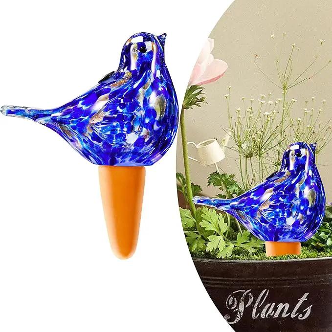 Glass Bird Shaped Plant Watering Ball Glass Automatic Watering Ball Flower Pot Insertion Spike Drip Irrigation Device Watering Ball Irrigation System Plant Enthusiast Gift (Dark Blue) by GreenHaven Gardens