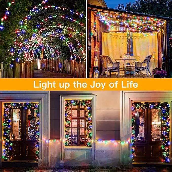 Ollny Christmas Lights Outdoor 200LED 60FT, Multicolor Connectable Plug in Fairy Light Indoor, 8 Modes Waterproof Timer Plug in LED String Lights for House Outside Bedroom Patio Balcony by GreenHaven Gardens