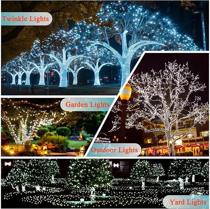 OZS 2PK 240LED 95FT Solar Sring Lights Outdoor Waterproof, Solar Christmas Lights for Outside, Green Wire Tree Electric Holiday Light with 8 Lighting Modes for Christmas Decorations(Cool White) by GreenHaven Gardens