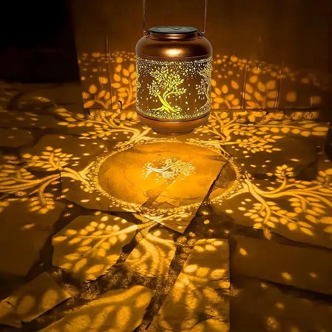 Solar Lanterns Outdoor, Waterproof Hanging Solar Lantern Garden Decor, Solar Lights for Backyard Porch Patio Table Yard Balcony Lawn Pathway, Tree of Life Gifts for Women Grandma Mom by GreenHaven Gardens
