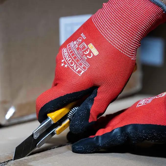 linconson 12 Pack Safety Performance Series Construction Mechanics Wrinkle Latex Work Gloves by GreenHaven Gardens