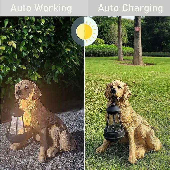 NASKY The Resin Handicraft Solar - Powered Hanging Lamp in The Shape of A Simulated Puppy of The Courtyard is Suitable for Places Such As Courtyards, Gardens and Balconies (Golden Hair) by GreenHaven Gardens