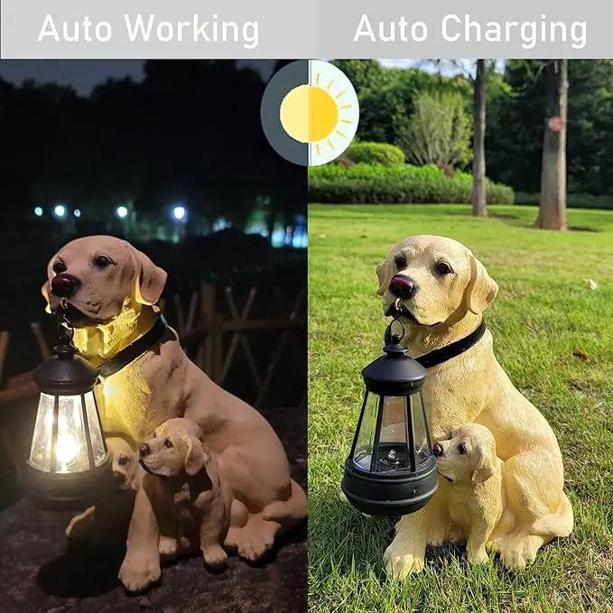 NASKY The Resin Handicraft Solar - Powered Hanging Lamp in The Shape of A Simulated Puppy of The Courtyard is Suitable for Places Such As Courtyards, Gardens and Balconies (Labrador) by GreenHaven Gardens