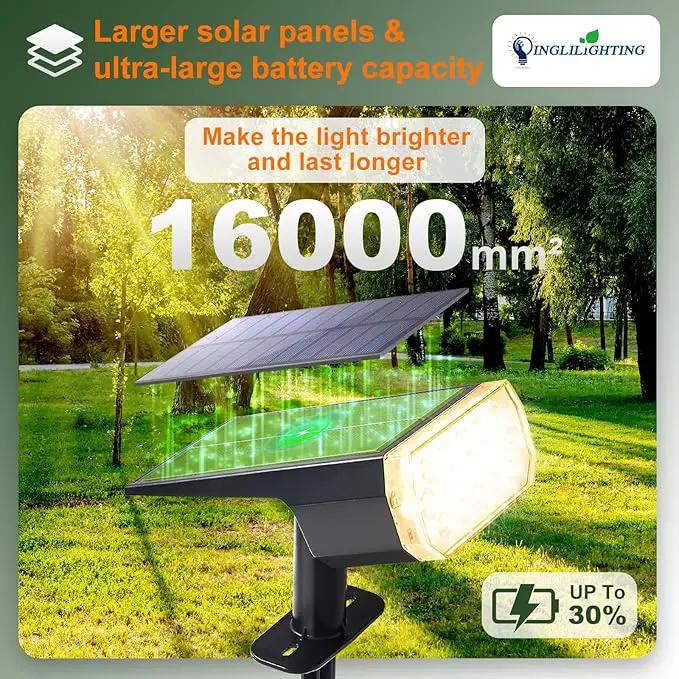 DINGLILIGHTING Waterproof Solar Lights Outdoor: IP65 Led Spot Light Decorations for Garden - 3 Lighting Modes Solar Powered for Yard - Dust to Dawn Uplighting Landscape Pathway Drive Patios 6PC Warm by GreenHaven Gardens