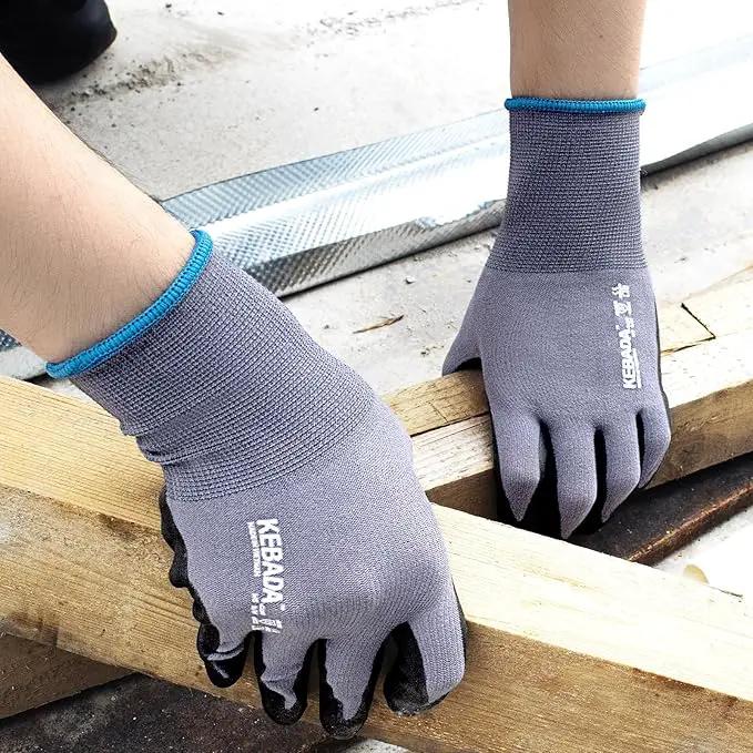 Kebada W5 Work Gloves Bulk Pack (60 Paris), Foam Nitrile Coated Working Gloves with Grip, Ultra Stretchable Spandex Knit Gloves for Gardening and Light Duty Mechanic Work, Small (Made in Vietnam) by GreenHaven Gardens