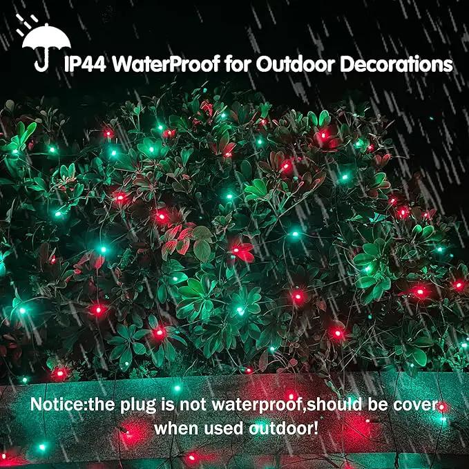 HISHINY LED Christmas Net Lights Outdoor, 5ftx5ft 100LED Green Wire, Connectable Bush Mesh Net Lights String for Halloween Christmas Party,Shrub,Yard,Tree（Red&Green） by GreenHaven Gardens