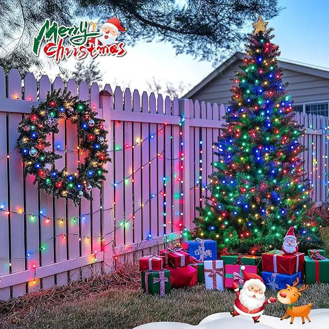 JMEXSUSS 2 Pack Solar String Light 100LED 32.8ft 8 Modes Solar Christmas Lights Waterproof for Gardens, Wedding, Party, Homes, Christmas Tree, Curtains, Outdoors (Multicolor) by GreenHaven Gardens