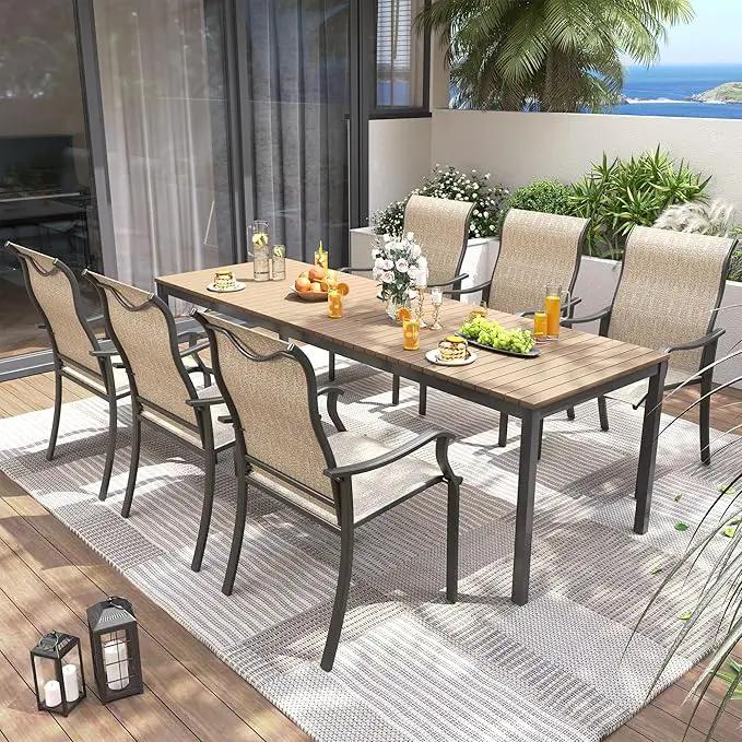 UDPATIO Patio Dining Chairs Set of 4, High Back Wide Seat Outdoor Furniture Chairs with All Weather Breathable Textilene, for Lawn Garden Backyard, Brown by GreenHaven Gardens