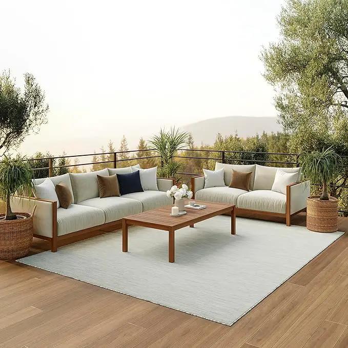 Nourison Home Positano 6' x 9' Light Gray Fabric Modern Indoor/Outdoor Area Rug by GreenHaven Gardens