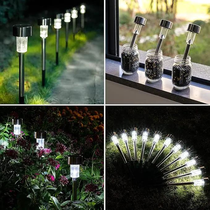 GIGALUMI Solar Pathway Lights 20 Pack, Stainless Steel IP44 Waterproof Auto On/Off Outdoor LED Solar Landscape Lights for Garden, Yard, Patio, Path and Walkway. (Cold White) by GreenHaven Gardens