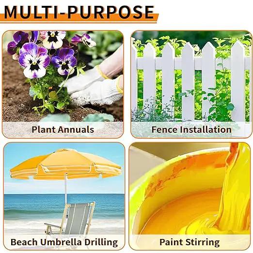 4 x 16 Inch Auger Drill Bit for Planting–Garden Spiral Hole Drill Planter for Bulbs, Bedding Plants & Umbrella Holes|3/8" Hex Drive|The Ultimate Bulb Planter Tool for Cordless Drill by GreenHaven Gardens