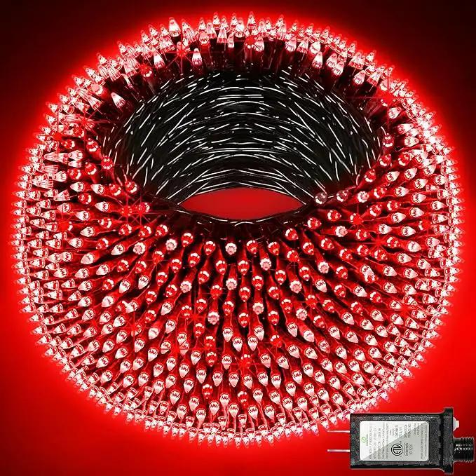 1500 LED 492FT Christmas Lights With Timer Memory - Green Wire String Lights for Indoor Outdoor Decorations, Christmas Tree, Party, Xmas, Wedding, Garden, Patio - Red by GreenHaven Gardens