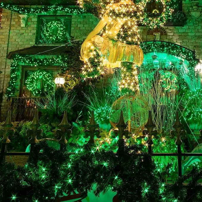 TW SHINE Green Christmas Lights, 20FT 100 Count Incandescent Halloween Lights, Waterproof St. Patrick's Day Decorations for Outdoor Indoor Xmas Tree Patio Home Party Garden Yard Decor by GreenHaven Gardens