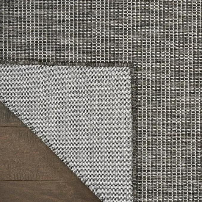 Nourison Positano Indoor-Outdoor Charcoal 6' x 9' Area Rug, Easy Cleaning, Non Shedding, Bed Room, Living Room, Dining Room, Backyard, Deck, Patio (6x9) by GreenHaven Gardens