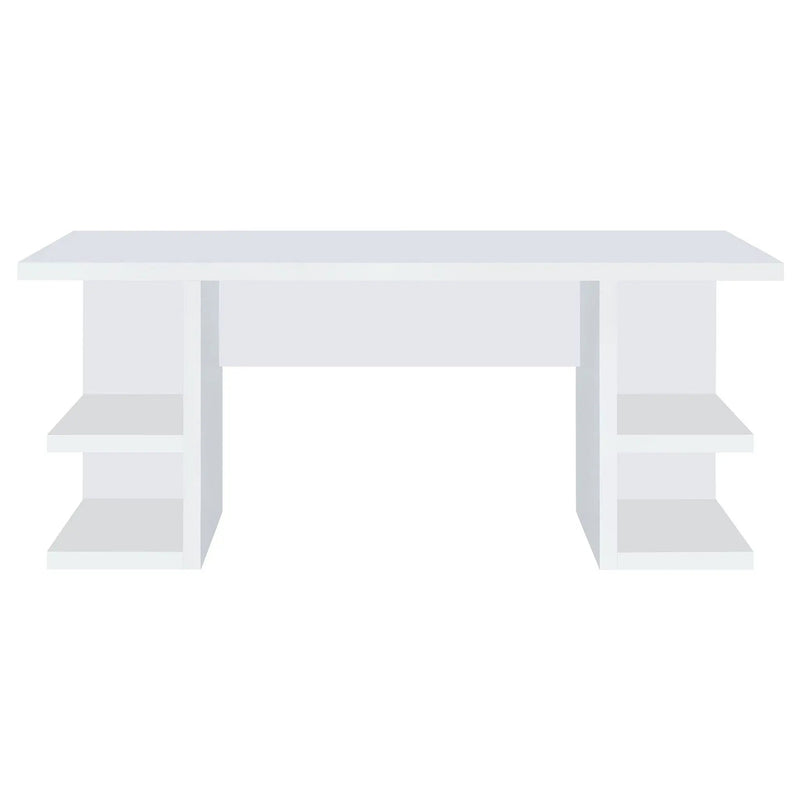 Alice 71-inch 4-shelf Engineered Wood Writing Desk White by Unique Piece Furniture