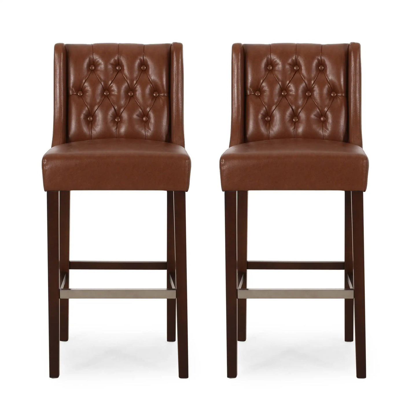 Solstara Upholstered Dining Barstool with Button Tufted and Wing Back by HouseOfZazla