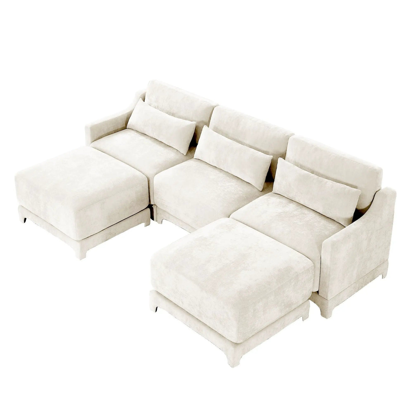 Stylish Sofa With Ottoman And Lumbar Pillows, Ergonomic Design by Unique Piece Furniture